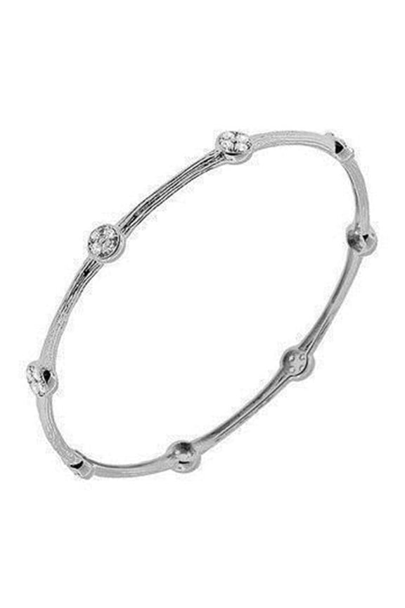 Enterprises 23473 2 CT Womens Round Diamond Eternity Bangle - White Gold