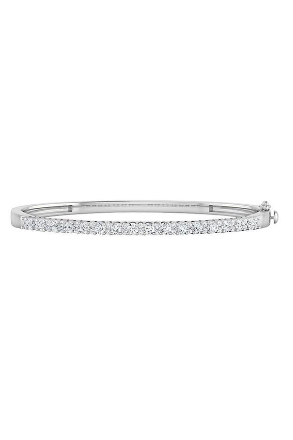 Enterprises 23530 2.5 CT Diamond Womens Tennis Bangle - 14K White Gold