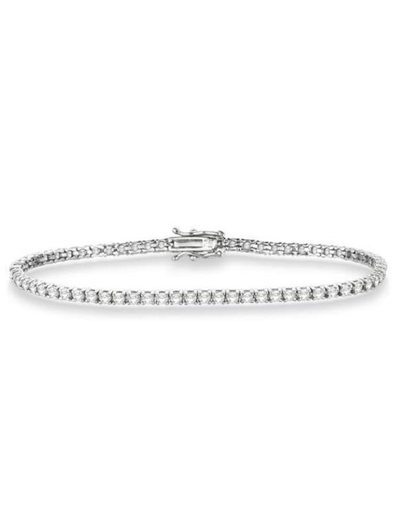 Enterprises 23532 5 CT Round Cut Small Diamonds Bracelet - 14K White Gold