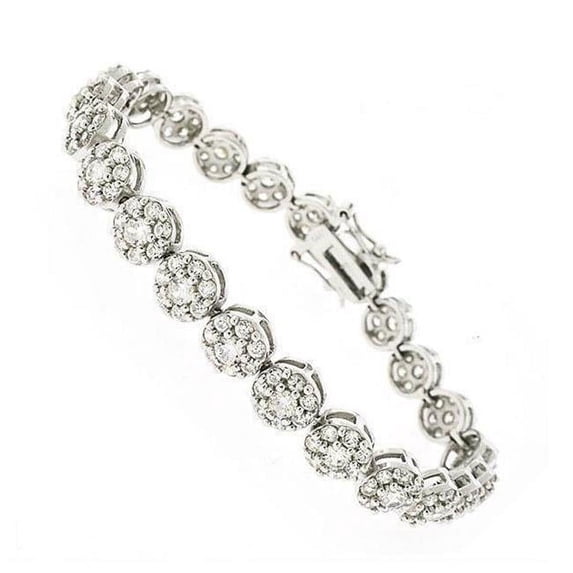 Harry Chad Enterprises 23683 8.00 CT Brilliant Cut Diamonds Lady & Men Bracelet - 14K White Gold
