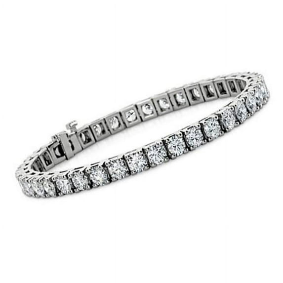 Harry Chad Enterprises 23779 5.25 CT Womens Round Cut Diamond Solid 14K White Gold Tennis Bracelet