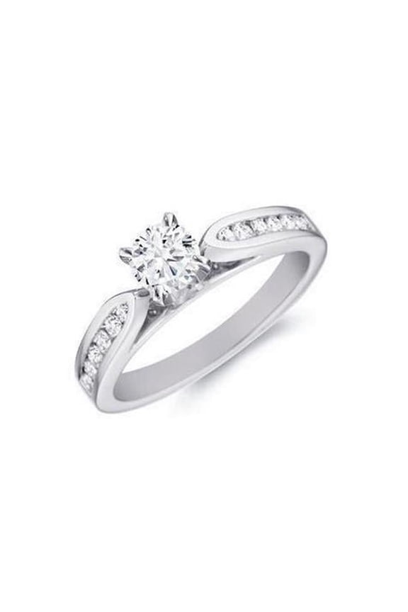 Enterprises 25619 Diamond Brilliant Cut 2.10 CT Split Shank Engagement Ring, 14K White Gold - Size 6.5