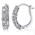 thumbnail image 1 of Harry Chad Enterprises 26759 2.60 CT Round Cut Diamonds Ladies Hoop Earrings - 14K White Gold, 1 of 1