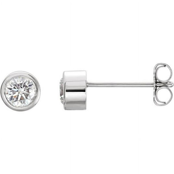 Harry Chad Enterprises 26897 1.20 CT Round Diamond Stud Women Earring - White Gold