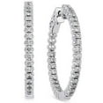 thumbnail image 1 of Harry Chad Enterprises 26924 2.70 CT Round Cut Diamonds Women Hoop Earrings - 14K White Gold, 1 of 1