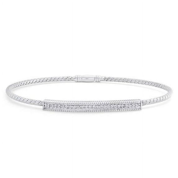 Harry Chad Enterprises 27038 2 CT 14K White Gold Small Round Diamonds Ladies Bangle