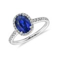 thumbnail image 1 of Harry Chad Enterprises 27364 2.25 CT Halo Blue Sapphire & Diamond Engagement Ring, 14K Gold - Size 6.5, 1 of 1