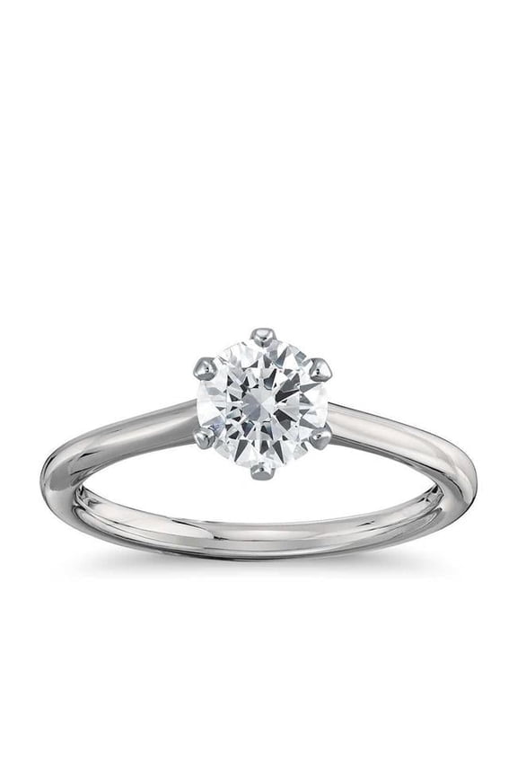Enterprises 27616 White Gold Jewelry Round Cut Solitaire 1 CT Diamond Ring, Size 6.5