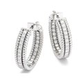 thumbnail image 1 of Harry Chad Enterprises 29450 4.30 CT White Gold Round Cut Sparkling Diamonds Ladies Hoop Earrings, 1 of 1