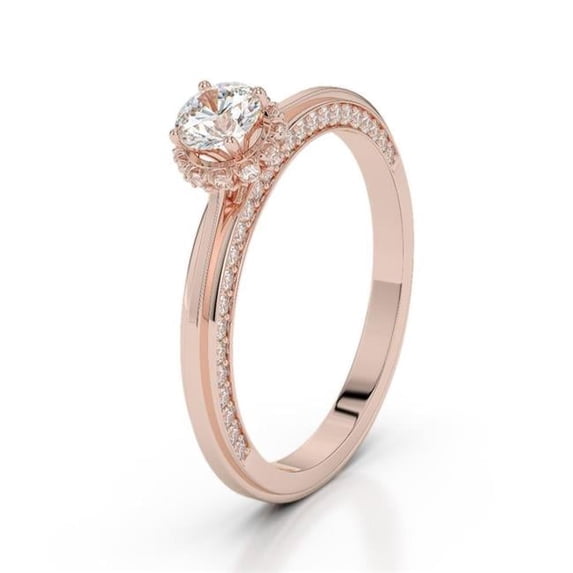 Harry Chad Enterprises 30499 1.75 CT Diamond Engagement Ring, 14K Rose Gold - Size 6.5