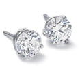 thumbnail image 1 of Harry Chad Enterprises 30948 1.60 CT Round Prong Set Diamond Ladies Stud Earring - 14K White Gold, 1 of 1