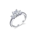 thumbnail image 1 of Harry Chad Enterprises 34929 2 CT Princess & Round Cut Diamonds Engagement Ring, 14K White Gold - Size 6.5, 1 of 1
