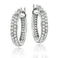 thumbnail image 1 of Harry Chad Enterprises 35332 2.50 CT Sparkling Round Cut F VVS1 Diamonds Hoop Earrings - White Gold, 1 of 1