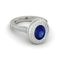 thumbnail image 1 of Harry Chad Enterprises 36119 3.40 CT Bezel Set Ceylon Sapphire & Diamonds Anniversary Ring, 1 of 1