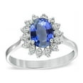 thumbnail image 1 of Harry Chad Enterprises 36299 3.90 CT Sri Lanka Sapphire Diamond Engagement Ring, 14K White Gold - Size 6.5, 1 of 1