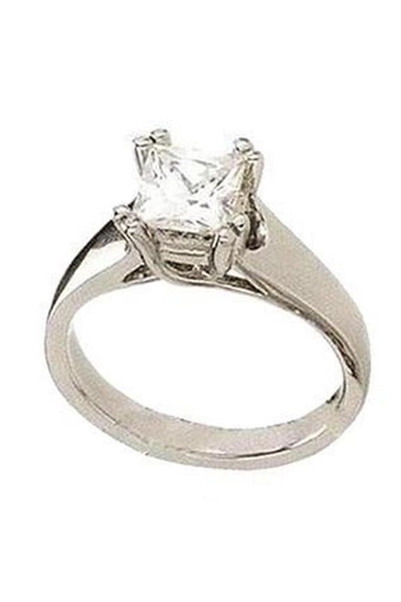 Enterprises 37775 1 CT Princess Cut Diamond Engagement Solitaire Ring, Size 6.5