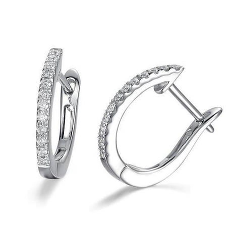Harry Chad Enterprises 41218 2.5 CT White F Vvs1 Round Diamond Hoop Earring