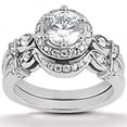 thumbnail image 1 of Harry Chad Enterprises 4122 1.46 CT Diamond Engagement Halo Ring Band Set, 14K White Gold - Size 6.5, 1 of 1