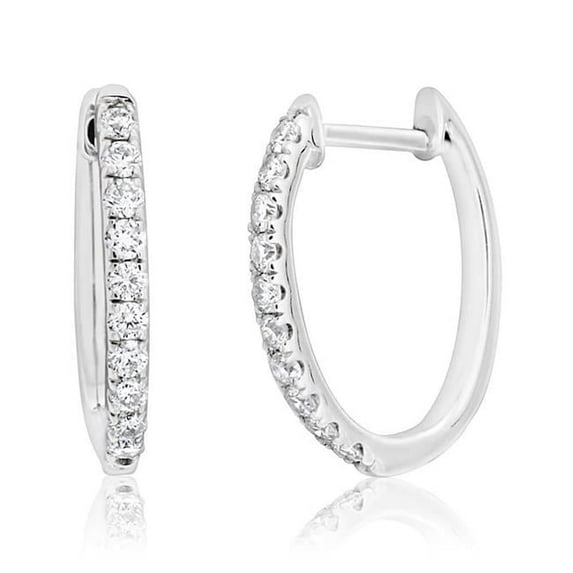 Harry Chad Enterprises 41300 2 CT Round Cut Diamond Womens Hoop Earrings