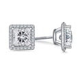 thumbnail image 1 of Harry Chad Enterprises 41888 2.5 CT Princess Halo Diamond Stud Earring, 14K White Gold, 1 of 1