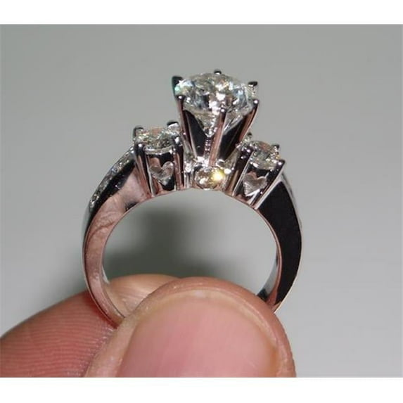 Harry Chad Enterprises 50376 2.75 Carats Heart Set Customized Round Diamonds Ring