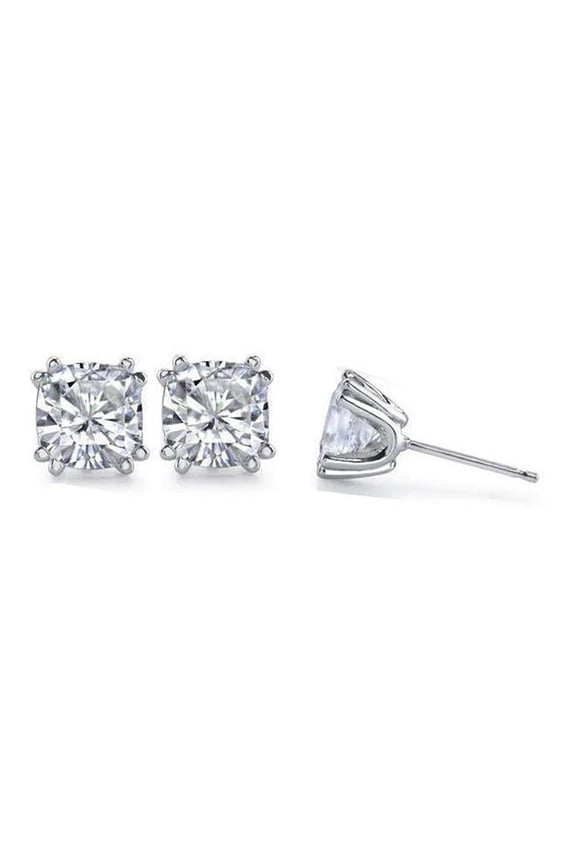 Enterprises 51364 1.60 CT Diamond Cushion Cut Stud Earrings, White Gold