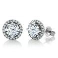 thumbnail image 1 of Harry Chad Enterprises 51614 1.90 CT Round Shaped Halo Diamond Stud Earrings, 14K White Gold, 1 of 1