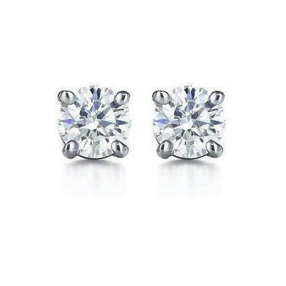 Harry Chad Enterprises 51628 Prong Set Sparkling 1.50 CT Diamonds Stud Earrings, 14K White Gold