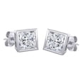 thumbnail image 1 of Harry Chad Enterprises 52213 1.5 CT Princess Cut Stud Diamond Earring, 14K White Gold, 1 of 1