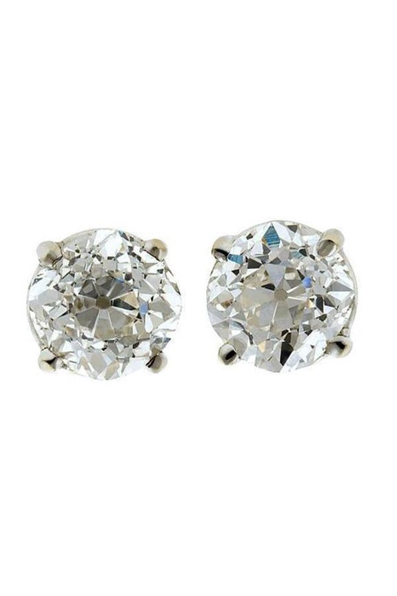 Enterprises 52418 1.80 CT Womens Old Miner Cut Diamond Stud Earrings