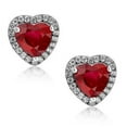 thumbnail image 1 of Harry Chad Enterprises 52427 4.50 CT Heart Shape Red Ruby & Diamond Stud Earring, 14K Gold, 1 of 1