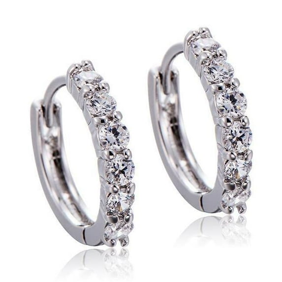 Harry Chad Enterprises 53461 3.00 CT Brilliant Cut Diamonds Ladies Hoop Earrings, 14K Gold