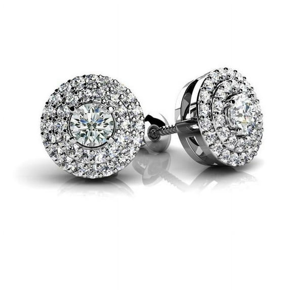 Harry Chad Enterprises 53889 4.40 Carat Gorgeous Round Brilliant Cut Diamonds Stud Earrings 14K White Gold