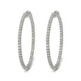 thumbnail image 1 of Harry Chad Enterprises 54384 Womens Prong Set 5.50 CT Diamonds Hoop Earrings, 14K White Gold, 1 of 1