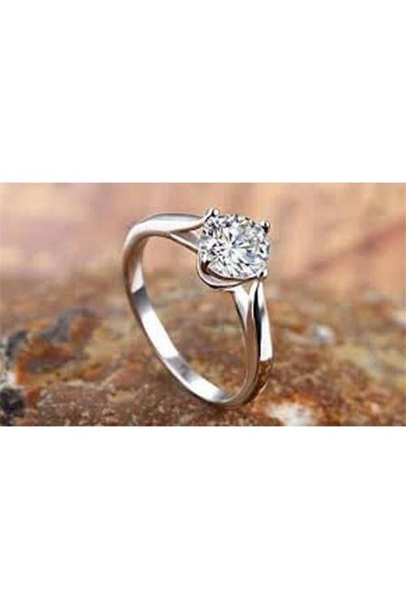 Enterprises 54977 1.50 CT Solitaire Diamond Engagement Ring, 14K White Gold - Size 6.5
