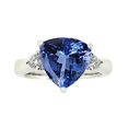 thumbnail image 1 of Harry Chad Enterprises 5552 7 CT Tanzanite & Diamond Three Stone Ring, 14K White Gold - Size 6.5, 1 of 1
