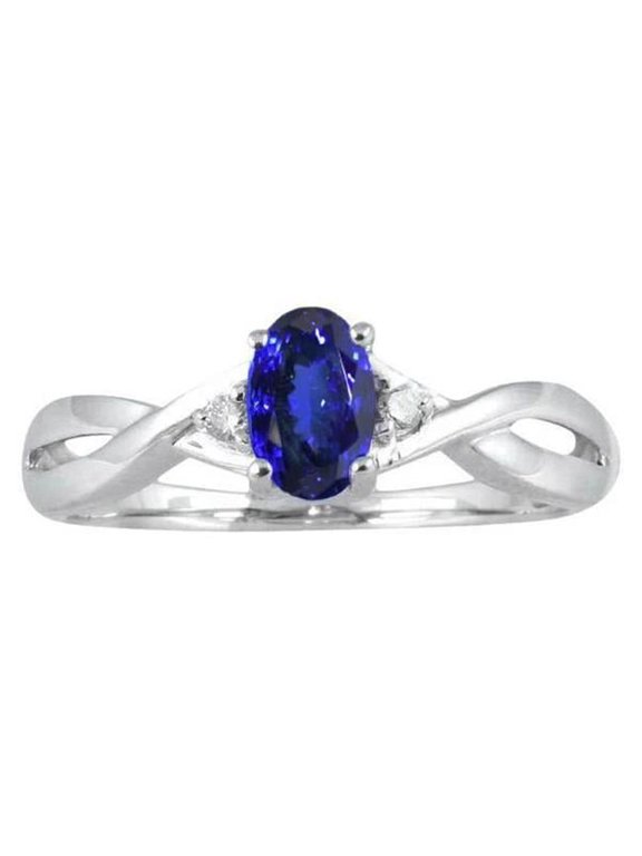 Enterprises 5596 Antique Style Oval Tanzanite & Round Diamonds 1.60 CT Ring, Size 6.5