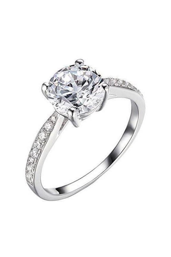 Enterprises 56325 Sparkling 1.75 CT Diamonds Anniversary Ring, 14K White Gold - Size 6.5