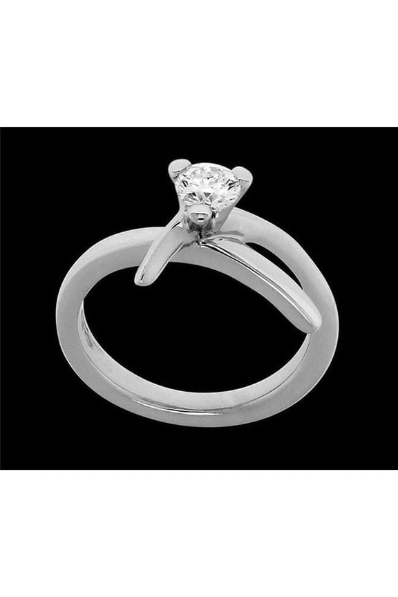 Enterprises 56724 1 CT Solitaire Diamond Wedding Anniversary Ring, 14K White Gold - Size 6.5