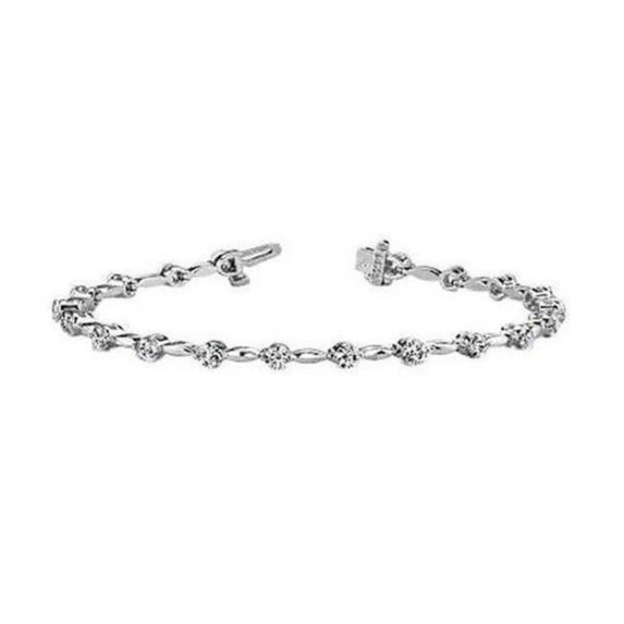 Harry Chad Enterprises 56759 3 CT Gorgeous Round Diamond White Gold Tennis Bracelet