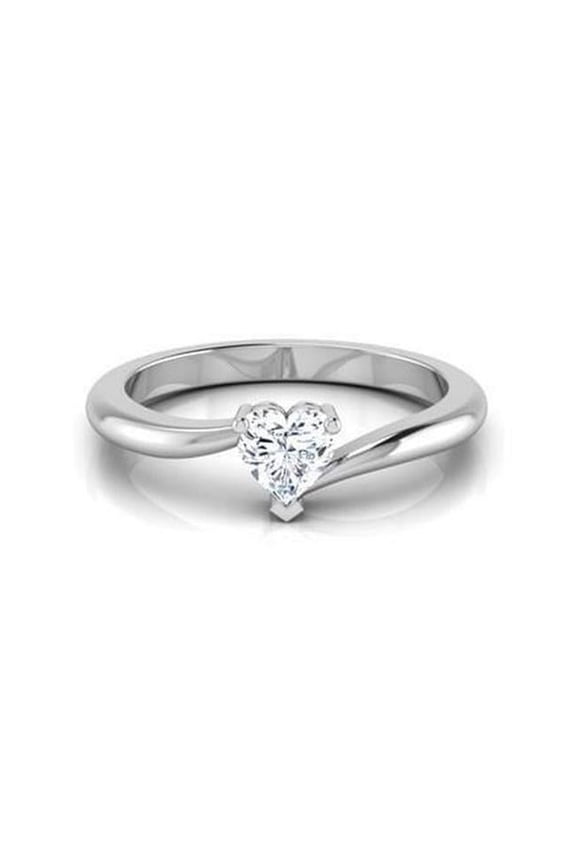Enterprises 56870 Heart Shape Solitaire 1.10 CT Diamond Engagement Ring, White Gold - Size 6.5