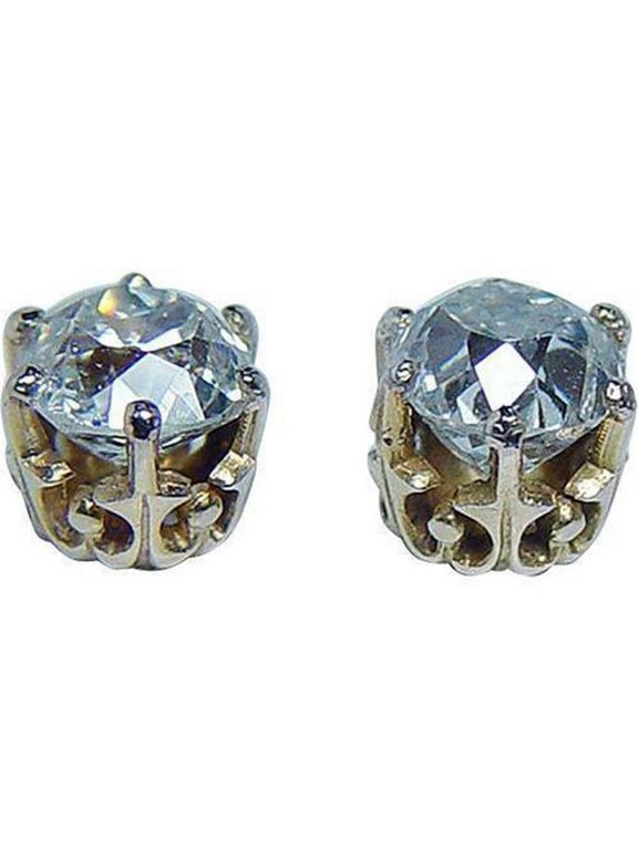 Enterprises 56883 2 CT Old Miner Cut Diamond Stud Womens Earrings, 14K White Gold
