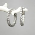 thumbnail image 1 of Harry Chad Enterprises 57352 3 CT Beautiful Round Cut Diamond Hoop Earring, 14K Solid White Gold, 1 of 1