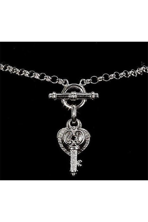 Enterprises 57632 Diamond Charm Lock & Key Heart 1 CT Womens Bracelet