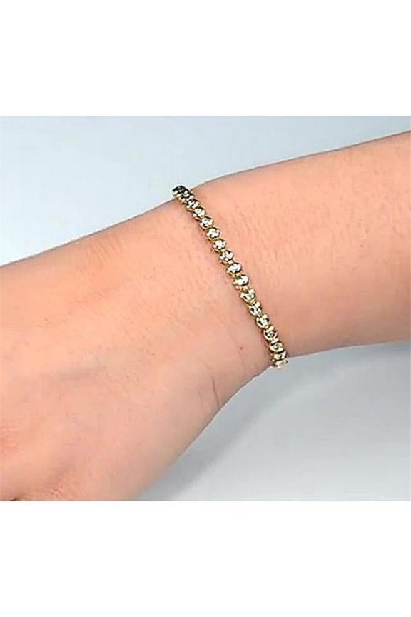 Enterprises 57666 Womens Diamond 4 CT Round Tennis Bracelet, 14K Yellow Gold