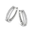 thumbnail image 1 of Harry Chad Enterprises 57864 3.25 CT Prong Set Round Cut Diamonds Hoop Earrings, 14K White Gold, 1 of 1