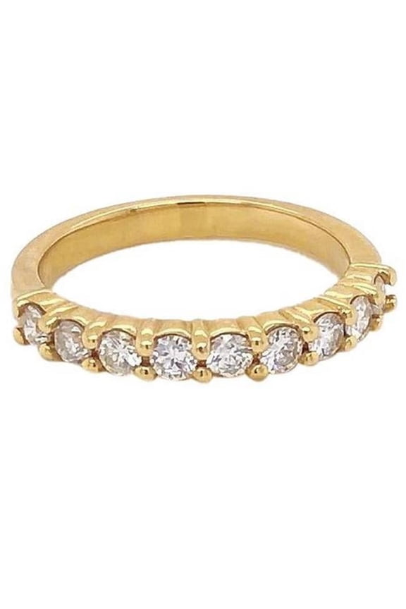 Enterprises 58170 1.35 CT Bar Set Womens Diamond Anniversary Band, 14K Yellow Gold - Size 6.5