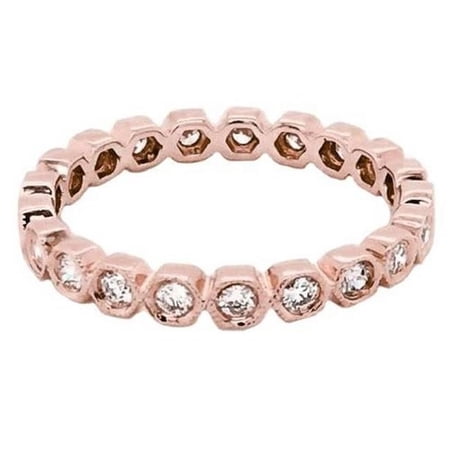 Harry Chad Enterprises 58564 2.10 CT Bezel Setting Milgrain Eternity Band, Rose Gold - Size 6.5