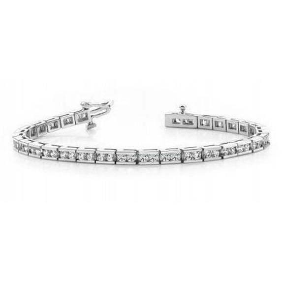 Harry Chad Enterprises 58799 14K White Gold Ladies 6.40 CT Round Diamonds Tennis Bracelet