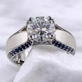 thumbnail image 1 of Harry Chad Enterprises 58846 Diamond 3.50 CT Blue Sapphire Accents Engagement Ring, Size 6.5, 1 of 1